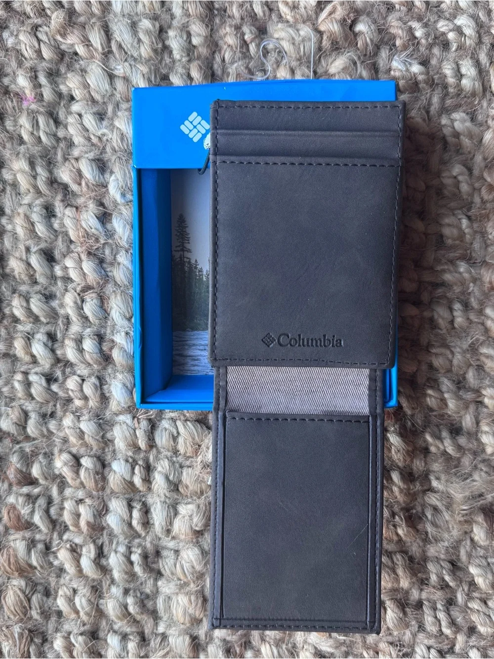 Columbia Men’s RFID Brown Leather Magnetic Money Clip Wallet Card Holder